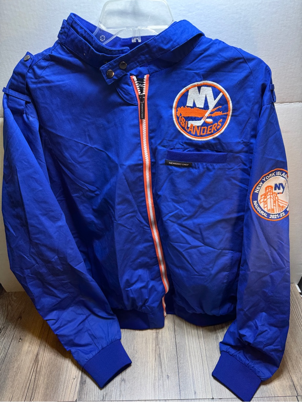 New York Islanders NHL Hockey Members Only Blue Orange jacket Men’s Size XL